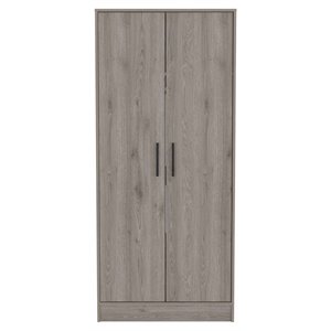 fm furniture san blas wood bedroom armoire with two doors in light gray