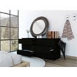 FM Furniture Seul Modern 6-Drawer Wood Bedroom Double Dresser in Black