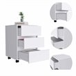FM FURNITURE Vienna 3-Drawer Modern Wood Filing Cabinet in White