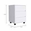 FM FURNITURE Vienna 3-Drawer Modern Wood Filing Cabinet in White
