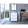 FM FURNITURE Vienna 3-Drawer Modern Wood Filing Cabinet in White