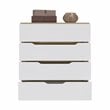 FM Furniture California Modern 4-Drawer Wood Bedroom Dresser in White/Light Oak