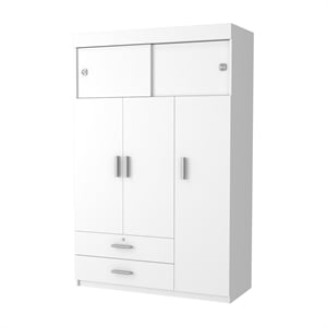 fm furniture jakarta spacious modern wood bedroom armoire in white