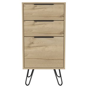 fm furniture london modern metal dresser with 3-drawer & 4-leg in light oak