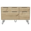 FM Furniture Monaco Modern Metal Dresser with 4-Drawers in Light Oak