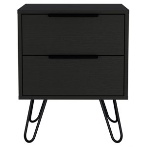 fm furniture nuvo modern metal nightstand for bedroom with 2-drawer