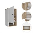 FM FURNITURE Senegal Modern Wood Bathroom Medicine Cabinet in Light Oak/White