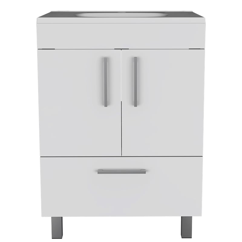 FM FURNITURE Otello Engineered Wood Single Bathroom Vanity in White