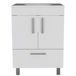 FM FURNITURE Otello Engineered Wood Single Bathroom Vanity in White