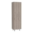 FM FURNITURE Norway 5-Shelf Engineered Wood Pantry in Light Gray/White