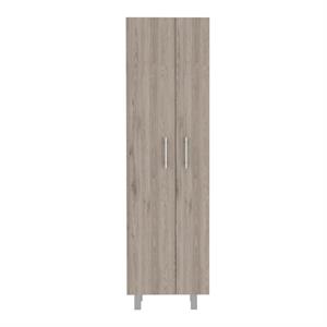 fm furniture norway broom closet pantry light gray-white engineered wood