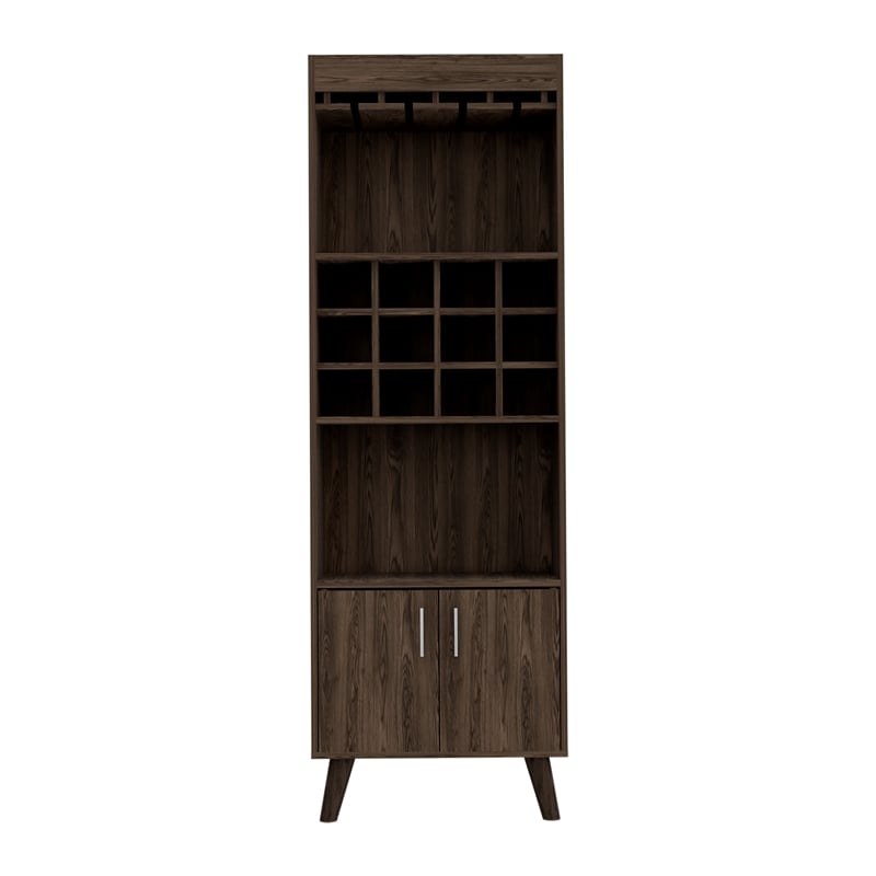 FM FURNITURE Bar Cabinet Edessa Engineered Woodin Dark Walnut
