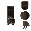 FM FURNITURE Bar Cabinet Edessa Engineered Woodin Dark Walnut