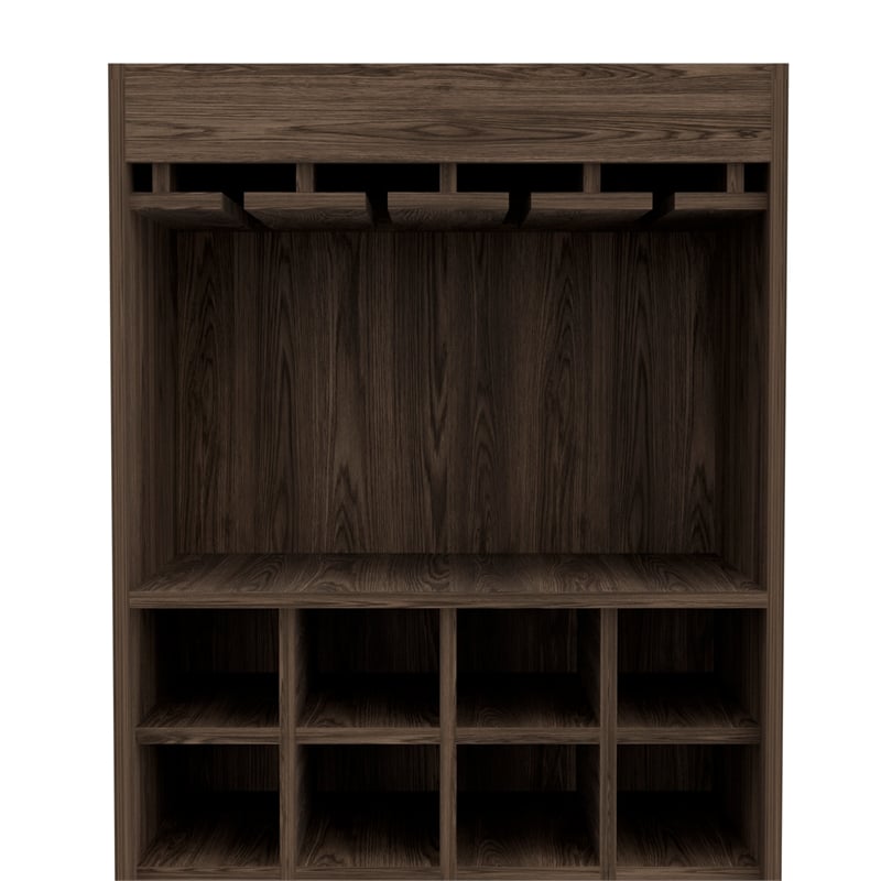 FM FURNITURE Bar Cabinet Edessa Engineered Woodin Dark Walnut