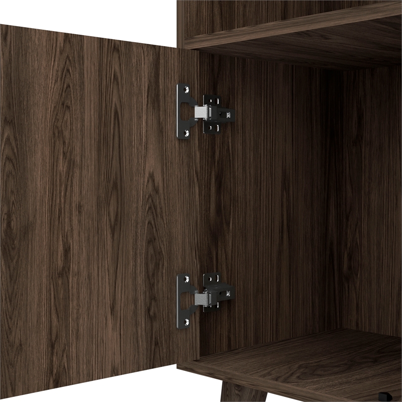 FM FURNITURE Bar Cabinet Edessa Engineered Woodin Dark Walnut