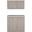 FM FURNITURE Perseus 2-Shelf Engineered Wood Cabinet Set in Light Gray
