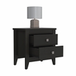 FM FURNITURE Breeze 2-Shelf Engineered Wood Nightstand in Black