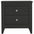 FM FURNITURE Breeze 2-Shelf Engineered Wood Nightstand in Black