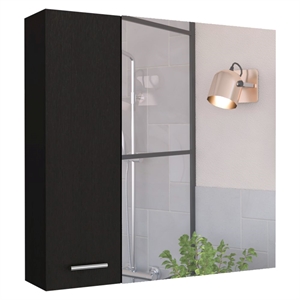 FM FURNITURE Kenya Engineered Wood Medicine Cabinet One Door in Black
