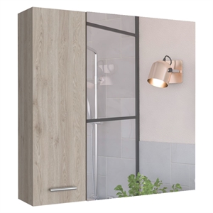 FM FURNITURE Kenya Engineered Wood Medicine Cabinet in Light Gray