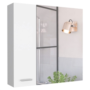 FM FURNITURE Kenya Engineered Wood Medicine Mirrored Cabinet in White