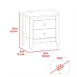 FM FURNITURE Breeze 2-Shelf Engineered Wood Nightstand in White