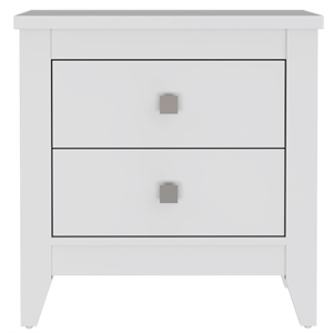 fm furniture breeze nightstand for bedroom - white finish engineered wood