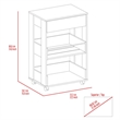 FM FURNITURE Dundee 2-Shelf Engineered Wood Kitchen Cart in Dark Walnut/White