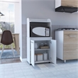 FM FURNITURE Rockford 2-Door Engineered Wood Kitchen Cart For Kitchen in White