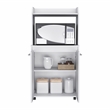 FM FURNITURE Rockford 2-Door Engineered Wood Kitchen Cart For Kitchen in White
