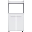 FM FURNITURE Rockford 2-Door Engineered Wood Kitchen Cart For Kitchen in White