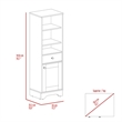 FM FURNITURE Alaskan Engineered Wood & Linen Cabinet in Light Oak/White