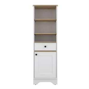 fm furniture alaskan linen cabinet  light oak-white engineered wood