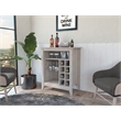 FM FURNITURE Future Engineered Wood Bar Cabinet For Living Room in Light Gray