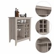 FM FURNITURE Future Engineered Wood Bar Cabinet For Living Room in Light Gray