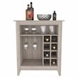 FM FURNITURE Future Engineered Wood Bar Cabinet For Living Room in Light Gray