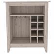 FM FURNITURE Future Engineered Wood Bar Cabinet For Living Room in Light Gray