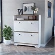 FM FURNITURE Brandford 2-Shelf Engineered Wood Shoe Rack in Light Oak/White