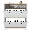 FM FURNITURE Brandford 2-Shelf Engineered Wood Shoe Rack in Light Oak/White