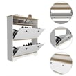 FM FURNITURE Brandford 2-Shelf Engineered Wood Shoe Rack in Light Oak/White