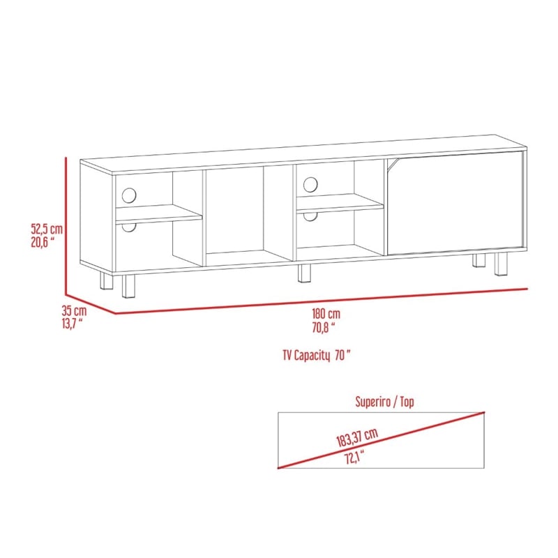 FM FURNITURE Native Engineered Wood TV Stand For Living Room in Light Oak