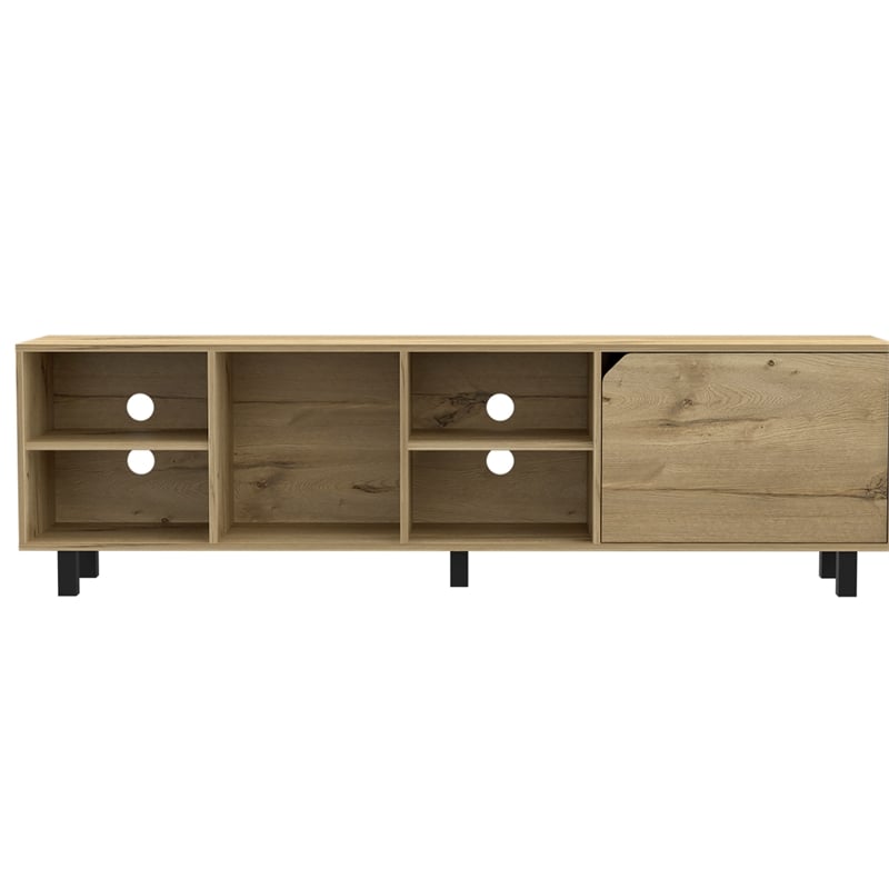FM FURNITURE Native Engineered Wood TV Stand For Living Room in Light Oak