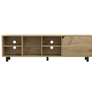 fm furniture native tv stand for living room - light oak engineered wood