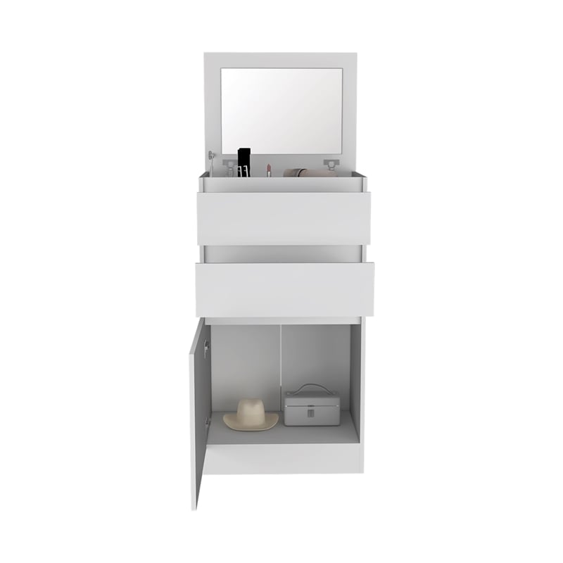 FM FURNITURE Celestial Engineered Wood Dresser For Bedroom in White