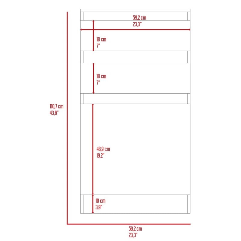 FM FURNITURE Celestial Engineered Wood Dresser For Bedroom in White