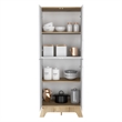 FM FURNITURE Zurich Engineered Wood Double Kitchen Pantry in Light Oak/White