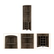 FM FURNITURE Bouvet Corner Bar Cabinet Engineered Wood Dark Brown