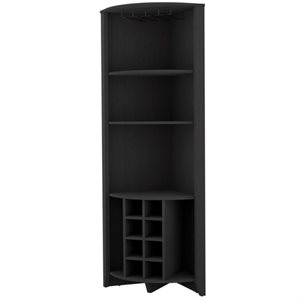 fm furniture bouvet corner bar cabinet black wengue  engineered wood