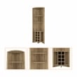 FM FURNITURE Bouvet Corner Bar Cabinet Engineered Wood Macadamia