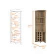 FM FURNITURE Bouvet Corner Bar Cabinet Engineered Wood Macadamia